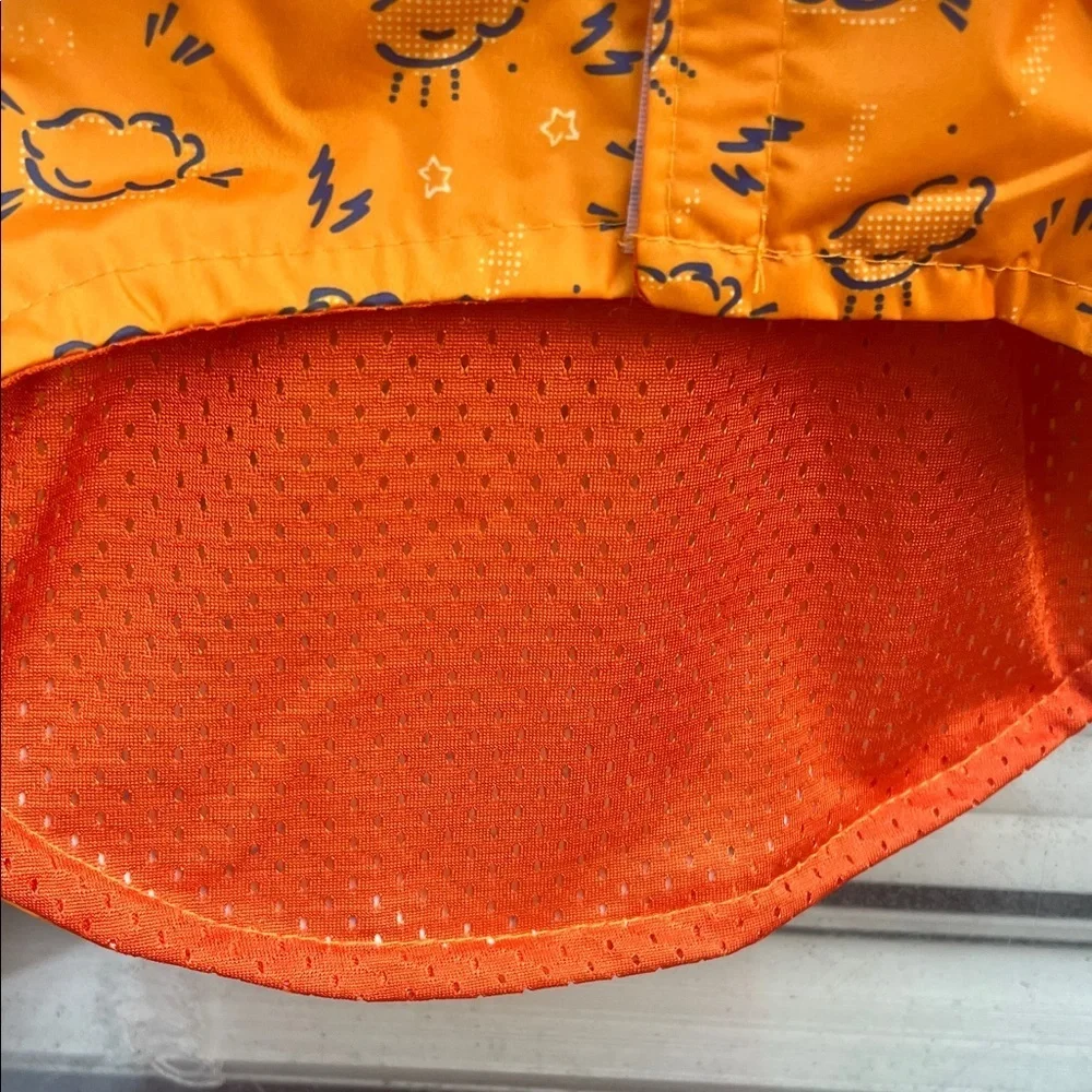 Orange Cloud-Print Dog Raincoat - Lightweight Waterproof Jacket
